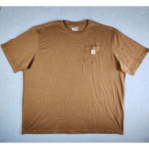 Carhartt‎ Pocket Tee Mens 3XL Brown Short Sleeve Workwear Outdoors Shirt K87-M